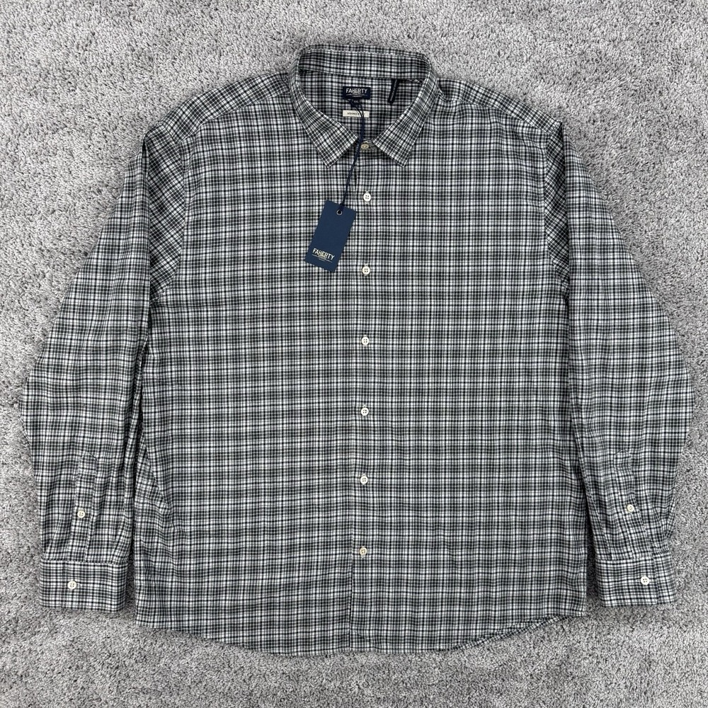 Faherty Reserve Shirt Mens XXL Plaid NWT Long Sleeve Button Up Designed In Italy